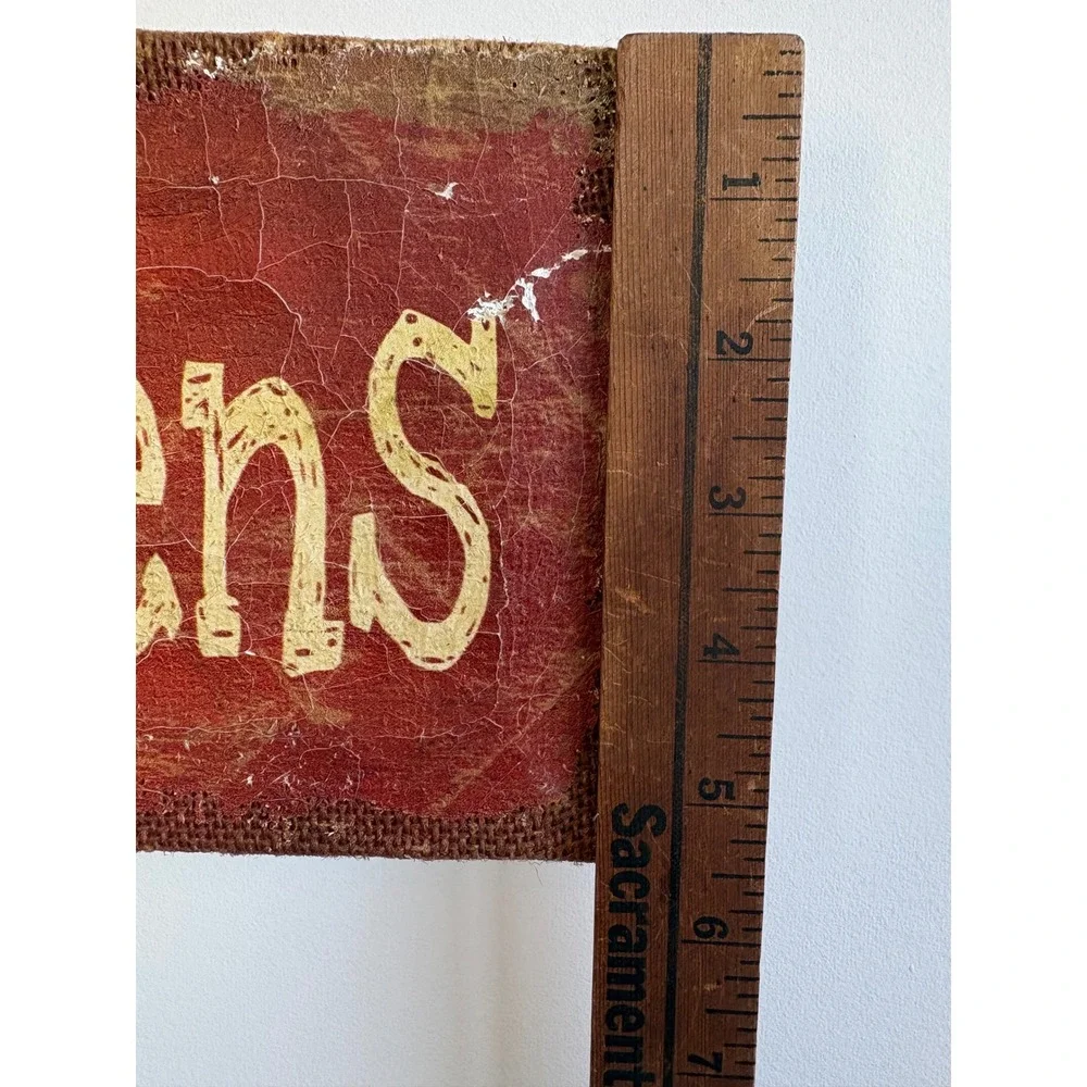 To Bed With The Chickens Rustic Burlap Wood Sign Farmhouse Wall Decor Red 27.5in